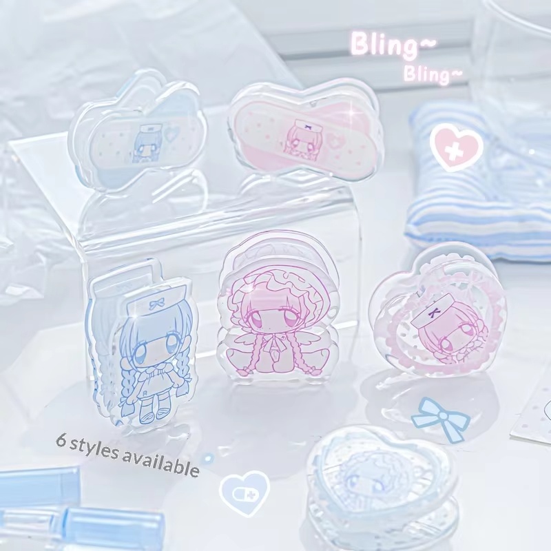 Binder Clip Assorted - โรซี่โพซี่ ปั๊มพัมคลิปหนีบกระดาษอะคริลิคน่ารักสไตล์อินสไตล์สำหรับจัดระเบียบเอกสารสำนักงาน
