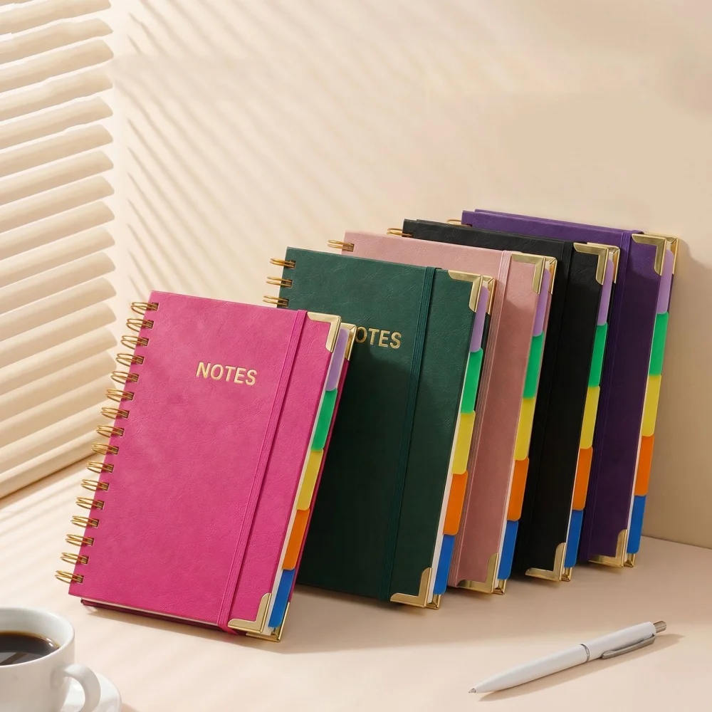 Journal Leather Hardcover - สมุดโน้ตปกแข็งแบบสันห่วง A5 300 หน้า หนังเทียมหนา 100