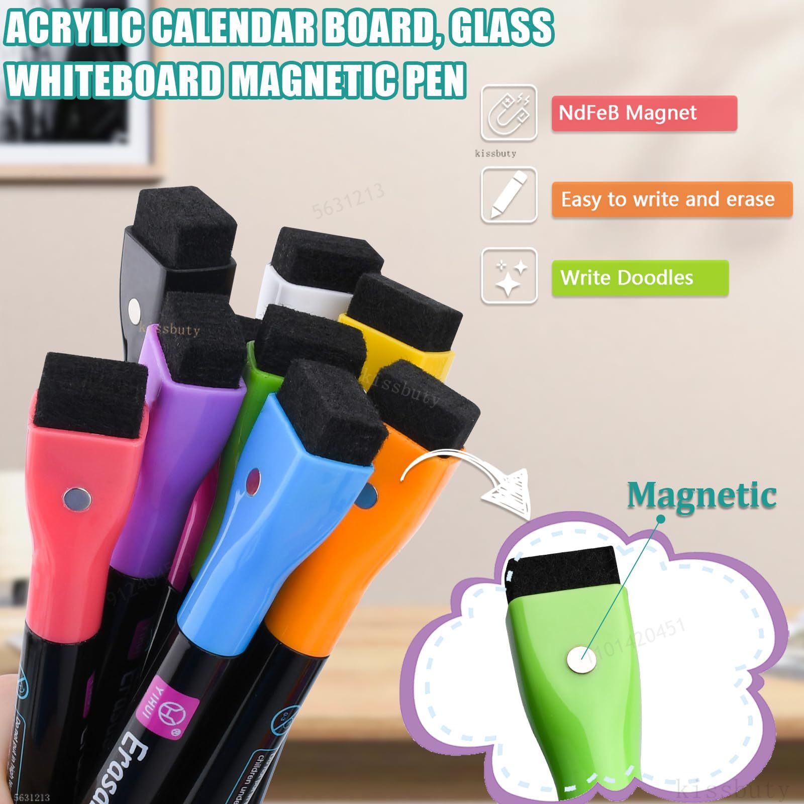 ปากกามาร์กเกอร์ลบแบบแห้ง8สีกระ - Whiteboard Marker Set บทวิจารณ์และราคา