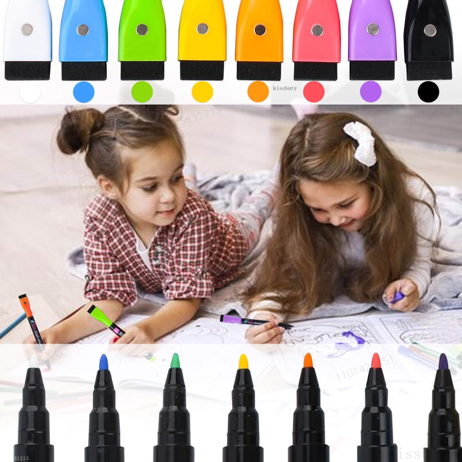 ปากกามาร์กเกอร์ลบแบบแห้ง8สีกระ - Whiteboard Marker Set บทวิจารณ์และราคา